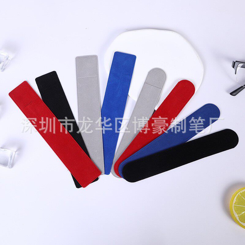 大量现货黑色电压绒布笔袋可印刷logo包装袋植绒笔套现货爆款