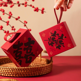 新中式结婚喜糖盒创意手提糖盒中式婚礼高级喜糖礼盒包装盒