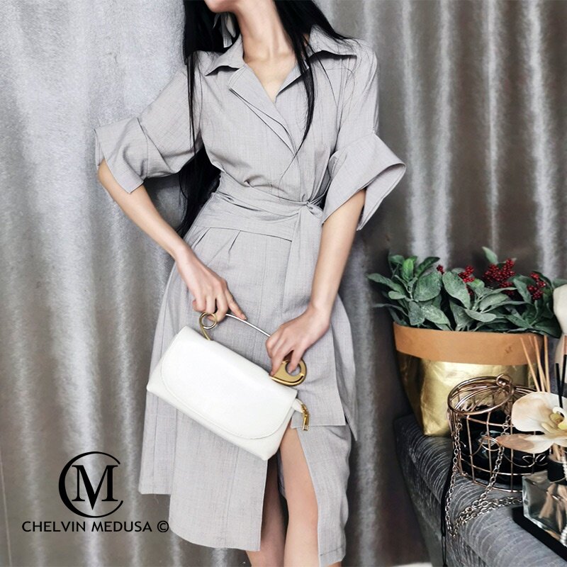 夏季2021新款女装爆款中长款高端气质赫本裙子衬衫裙棉麻连衣裙