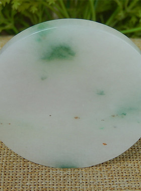 缅甸天然A货翡翠原石半明料玉石毛料冰糯种飘花手镯芯边角料K2179