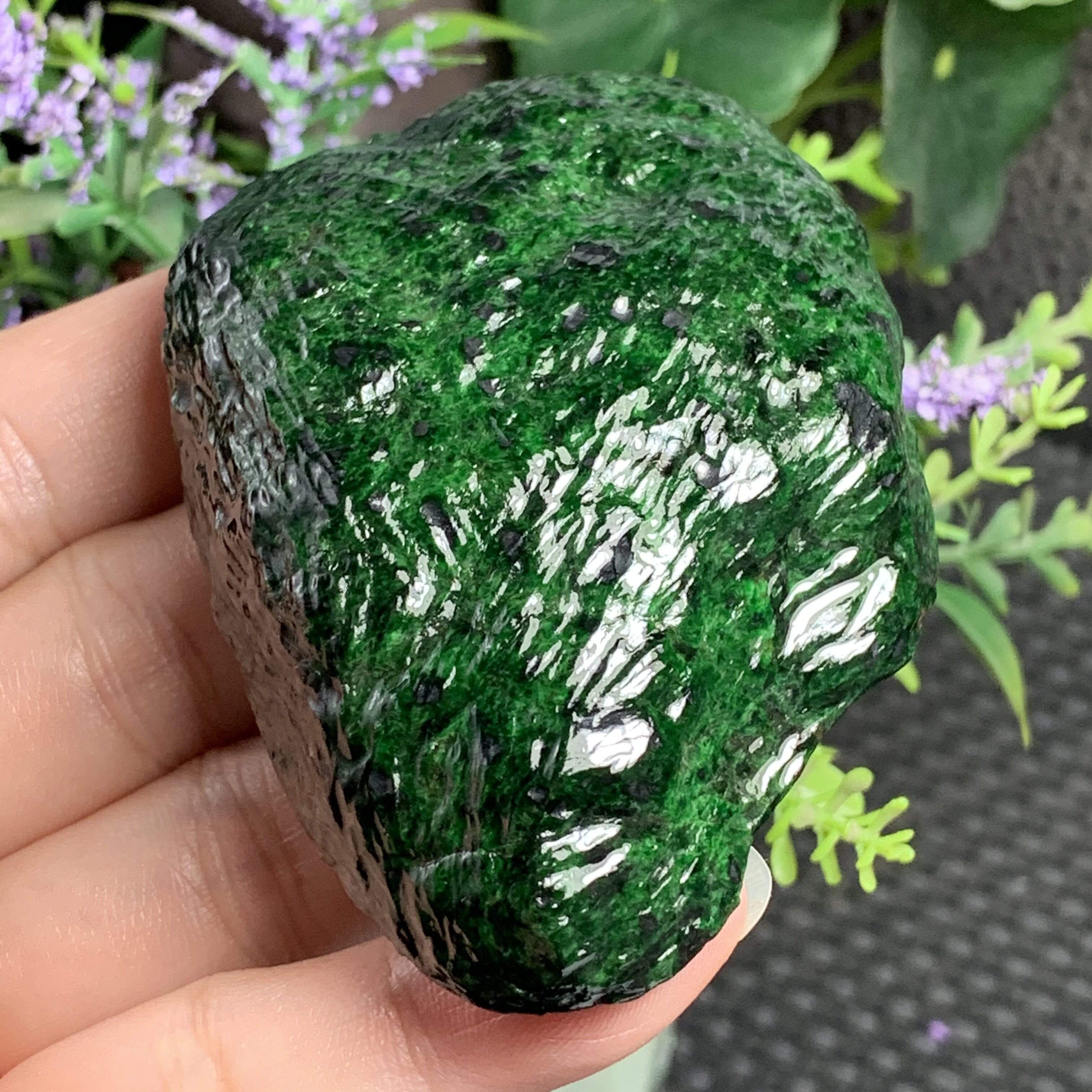 缅甸天然A货翡翠原石半明料玉石毛料满色干青边角料牌子挂件K5853