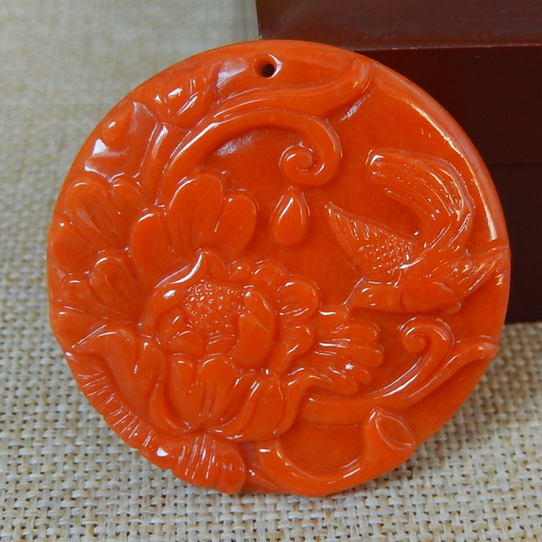 缅甸A货翡翠原石半明料玉石毛料大马坎满色红翡花鸟牌子挂件K9374