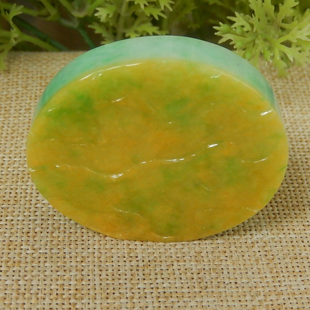 缅甸A货翡翠原石明料玉石毛料大马坎黄加绿手镯芯边角料牌子V1180