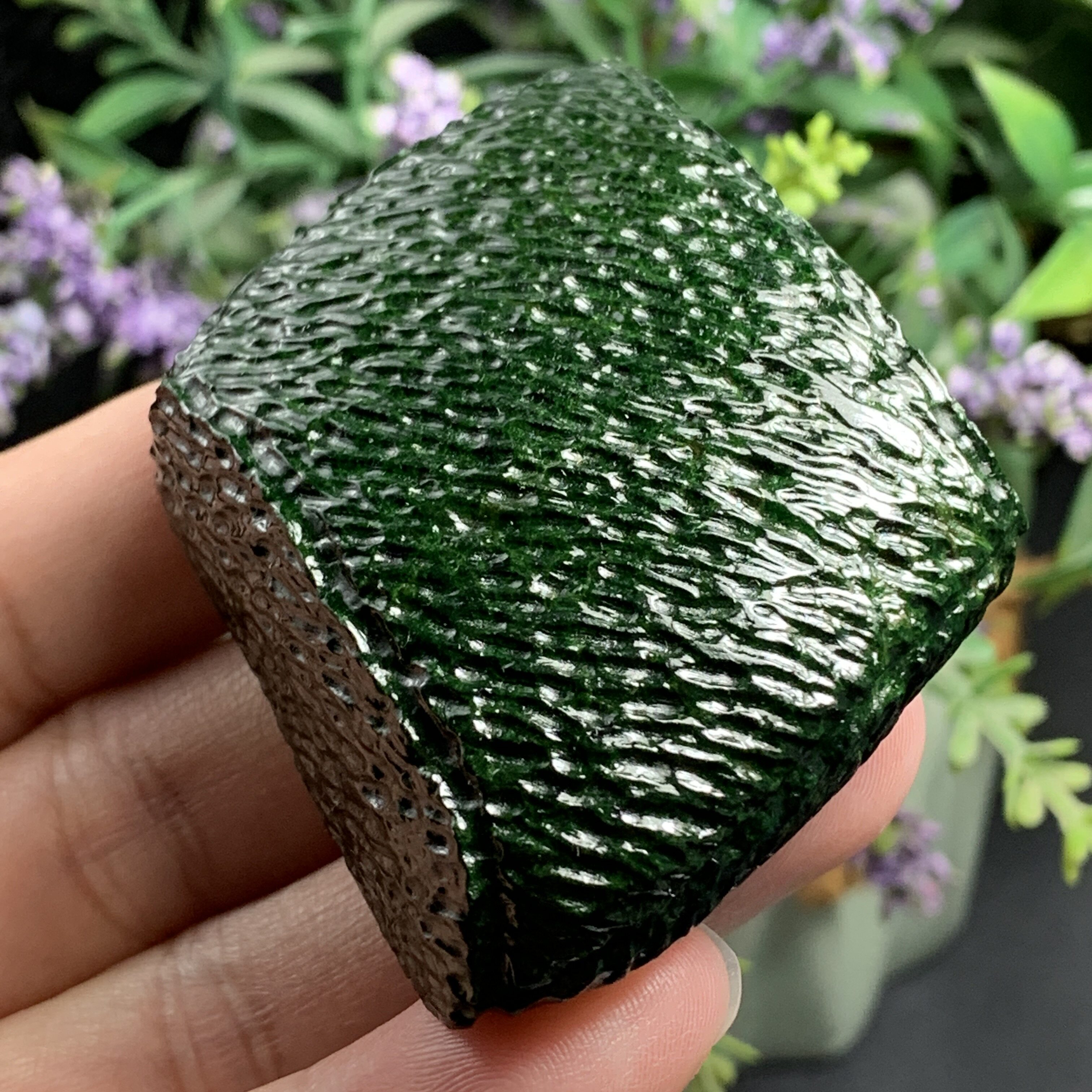 缅甸天然A货翡翠原石半明料玉石毛料满色干青边角料牌子挂件K9725