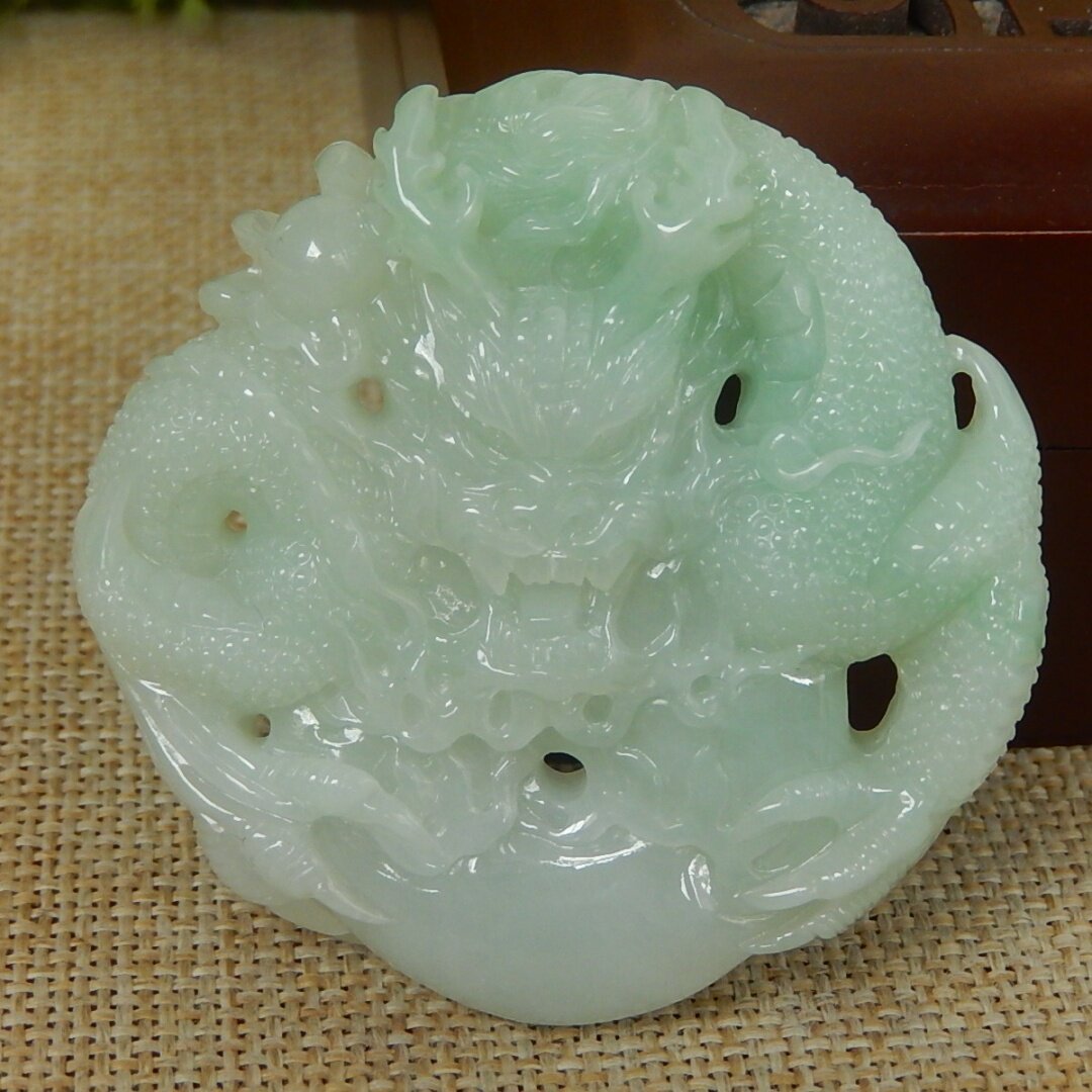 正品缅甸天然A货翡翠原石半明料玉石毛料冰糯种晴底龙牌挂件V1191