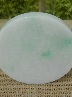 缅甸天然A货翡翠原石明料玉石毛料糯种飘绿手镯芯边角料牌子K7641