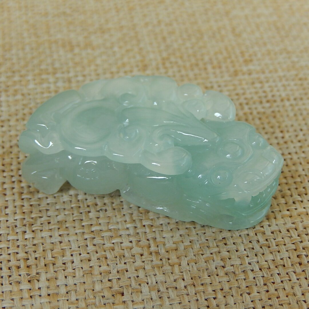 正品缅甸天然A货翡翠原石半明料玉石毛料冰糯种晴底貔貅挂件V2203