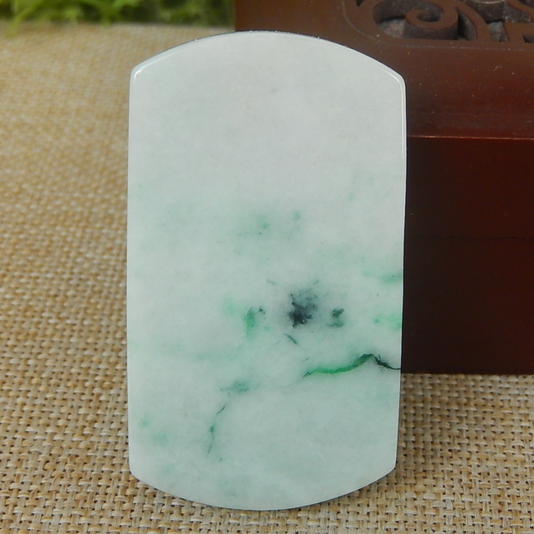 缅甸天然A货翡翠原石半明料玉石冰糯种飘花边角料牌子无事牌K4821