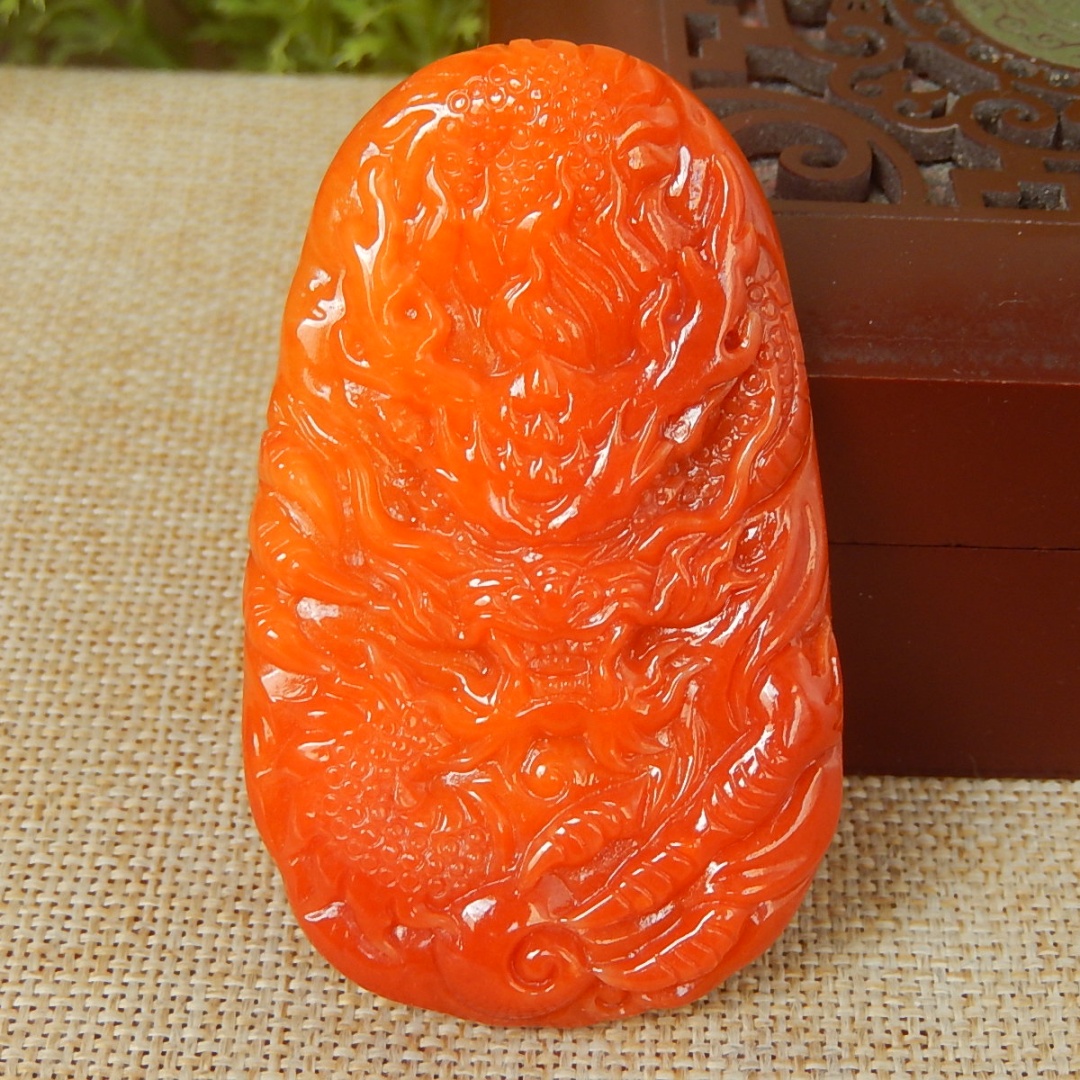 缅甸A货翡翠原石半明料玉石毛料老坑大马坎满色红翡龙牌挂件K7666