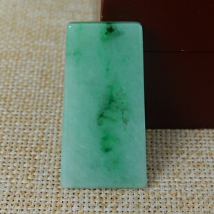 缅甸天然A货翡翠原石半明料玉石冰糯种飘绿片料边角料无事牌K6098