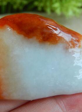 缅甸A货翡翠原石明料玉石毛料大马坎红翡俏色料子边角料挂件F3221