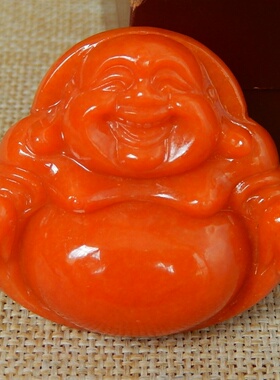 缅甸A货翡翠原石半明料玉石毛料大马坎满色红翡佛公挂件吊坠K7218