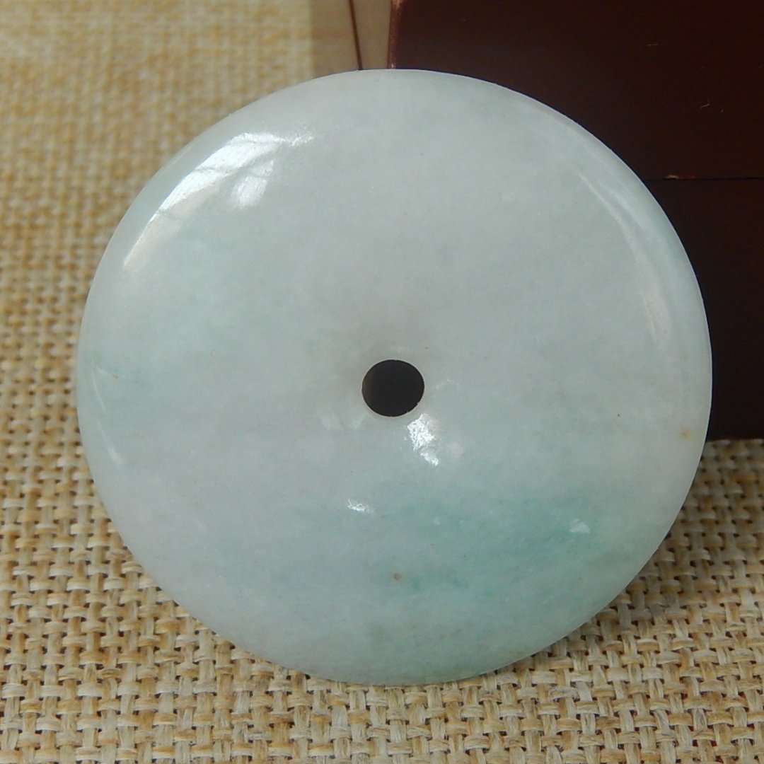 缅甸天然A货翡翠原石明料玉石毛料成品冰糯种飘花平安扣挂件K8120