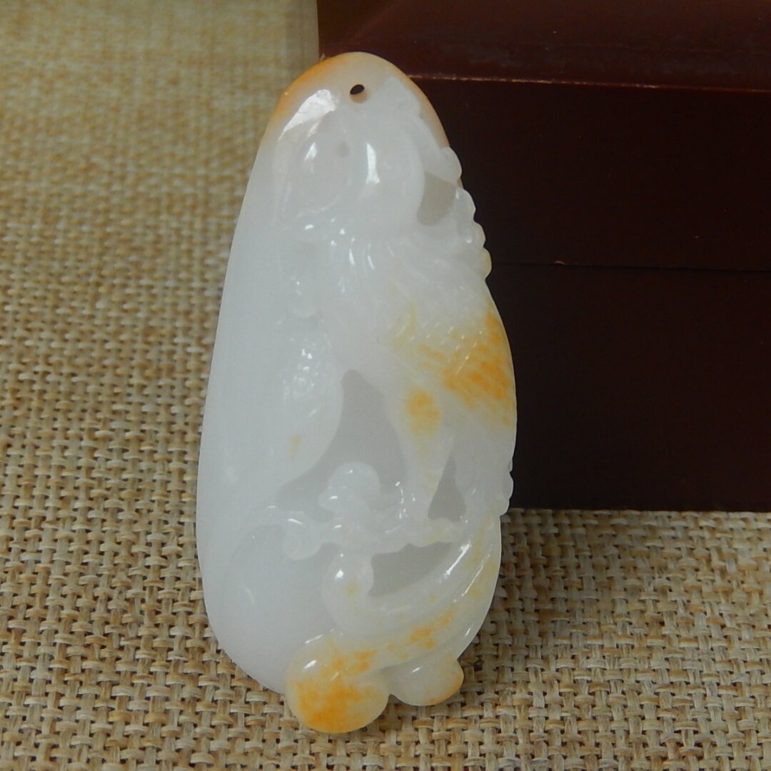 缅甸A货翡翠原石明料玉石毛料大马坎冰糯种黄翡俏色凤凰挂件K7334