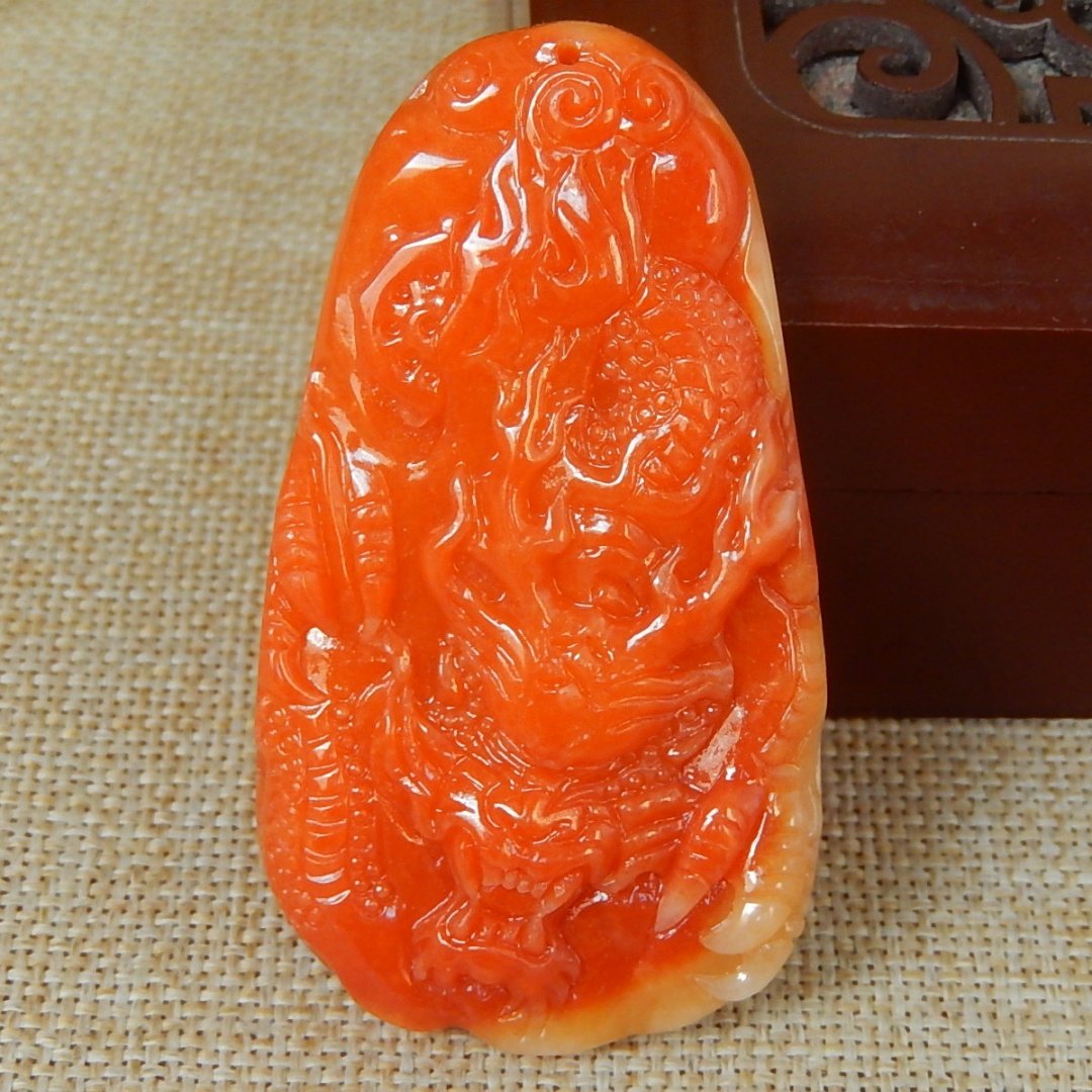 缅甸A货翡翠原石半明料玉石毛料老坑大马坎红翡龙牌挂件吊坠K9254