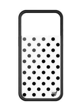 【WF手机壳侧边镂空按键】黑白黄色粉色波点适用苹果17Pro手机壳iphone16/15/14/13/12/Pro/Max艺术家防摔