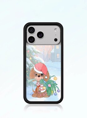 wf手机壳联名圣诞小狗波点手机壳适用苹果17Pro新款iPhone16/15/14ProMax/Plus三只小猪欧美12防摔保护13/air