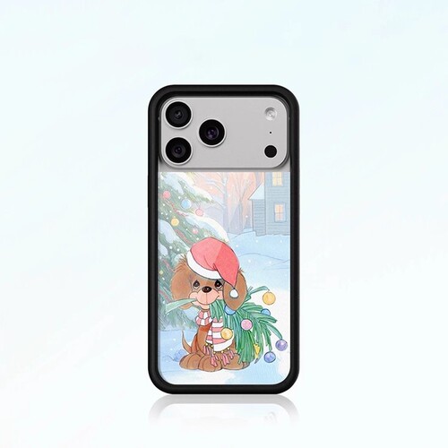 wf手机壳联名圣诞小狗波点手机壳适用苹果17Pro新款iPhone16/15/14ProMax/Plus三只小猪欧美12防摔保护13/air
