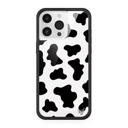 WF联名黑白奶牛纹性感豹纹苹果16Pro适用iPhone15/14/13ProMax/Plus手机壳WF艺术12防摔保护套少女欧美时尚17