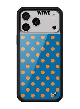 WF手机壳联名lower紫色蓝橙波点适用苹果17promax手机壳iPhone16/15/14/13/12Pro/Max黑框亚克力防摔保护套