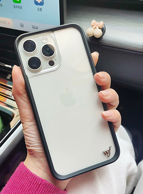 欧美f野花手机壳wf手机壳简约透明亚克力适用iPhone15/14/13ProMax/plus苹果16Pro手机壳欧美防摔保护套17
