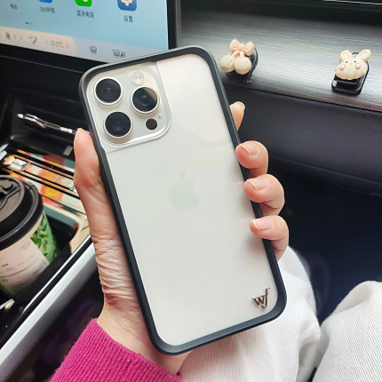 欧美f野花手机壳wf手机壳简约透明亚克力适用iPhone15/14/13ProMax/plus苹果16Pro手机壳欧美防摔保护套17