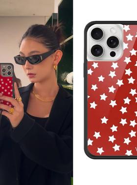 欧美flow手机壳wf手机壳张思捷同款红色星星适用苹果16Pro手机壳iphone15/14/13/12promax/plus五角星防摔17