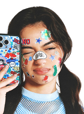 欧美f联名Nailea Devora女孩贴纸苹果15适用iPhone14/13ProMax手机壳欧美ins全包防摔17时尚12防摔WF保护套16