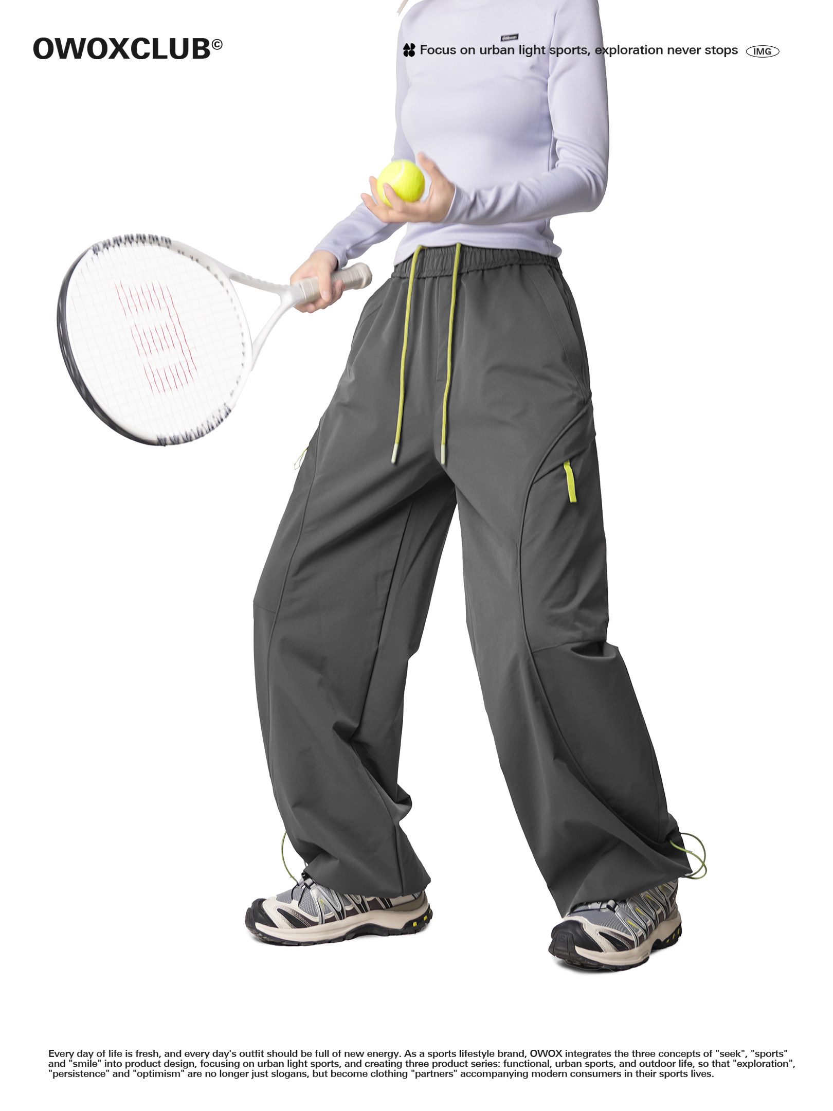 Owox Outdoor Design Style Visible Seam Sports Jogger Cargo Pants Autumn Straight Loose Hiking Casual Pants