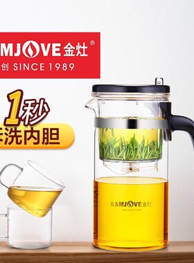 金灶TP-165飘逸杯全拆洗泡茶壶家用冲茶器过滤玻璃茶壶套装茶具