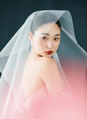 影楼3米5米10米新娘自由凹造型硬头纱拍摄道具无发梳百变造型抓纱