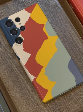 拼色适用三星s26ultra手机壳菲林全包边s23ultra/s25U简约硬壳s23+/s22plus/s24ultra/A54/A53个性保护套