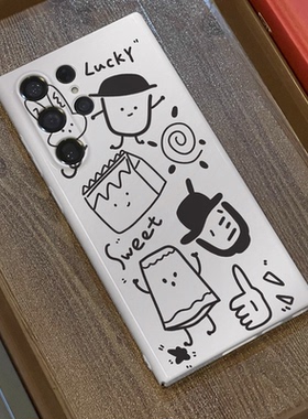 sweet涂鸦适用三星s26ultra手机壳菲林全包边s23ultra/s25U简约硬壳s23/s22plus/s24ultra/A54/A53个性保护套