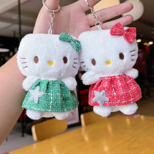 可爱KT猫婚纱裙子毛绒挂件