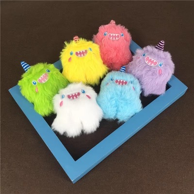 可爱创意小怪兽毛绒玩偶女生包包钥匙挂件抓机小娃娃公仔7-9CM