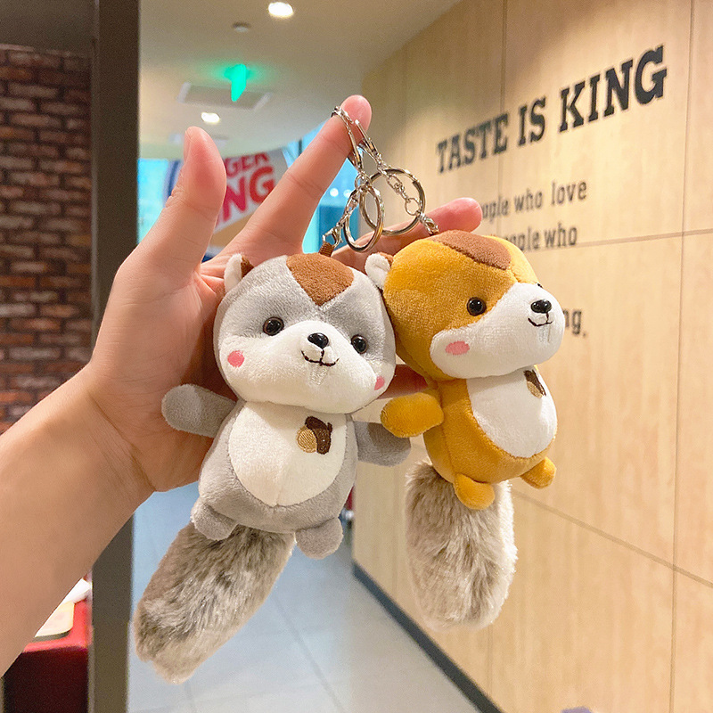 毛绒松鼠情侣书包公仔玩偶礼物