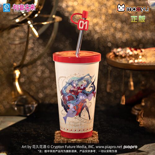 moeyu初音未来大容量保温吸管杯