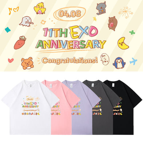 EXO11周年周边同款短袖t体恤