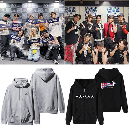 StrayKids2023演唱会5STAR周边同款卫衣拉链薄款加绒连帽开衫外套