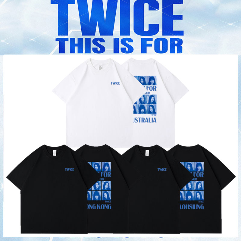 TWICE演唱会周边短袖T恤230g重磅纯棉男女打歌服