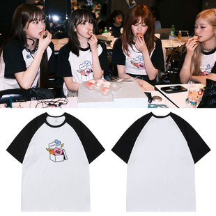 SHINee温流POPUP周边短袖T恤230g纯棉印花圆领打歌服男女