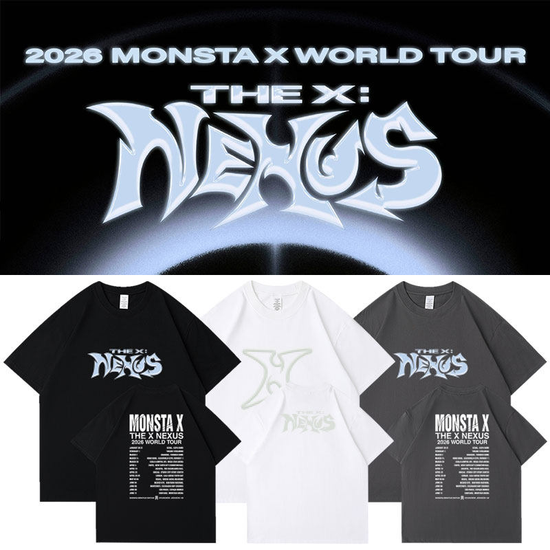 MonstaX2026世巡演唱会THExNEXUS周边同款衣服纯棉印花短袖T体恤