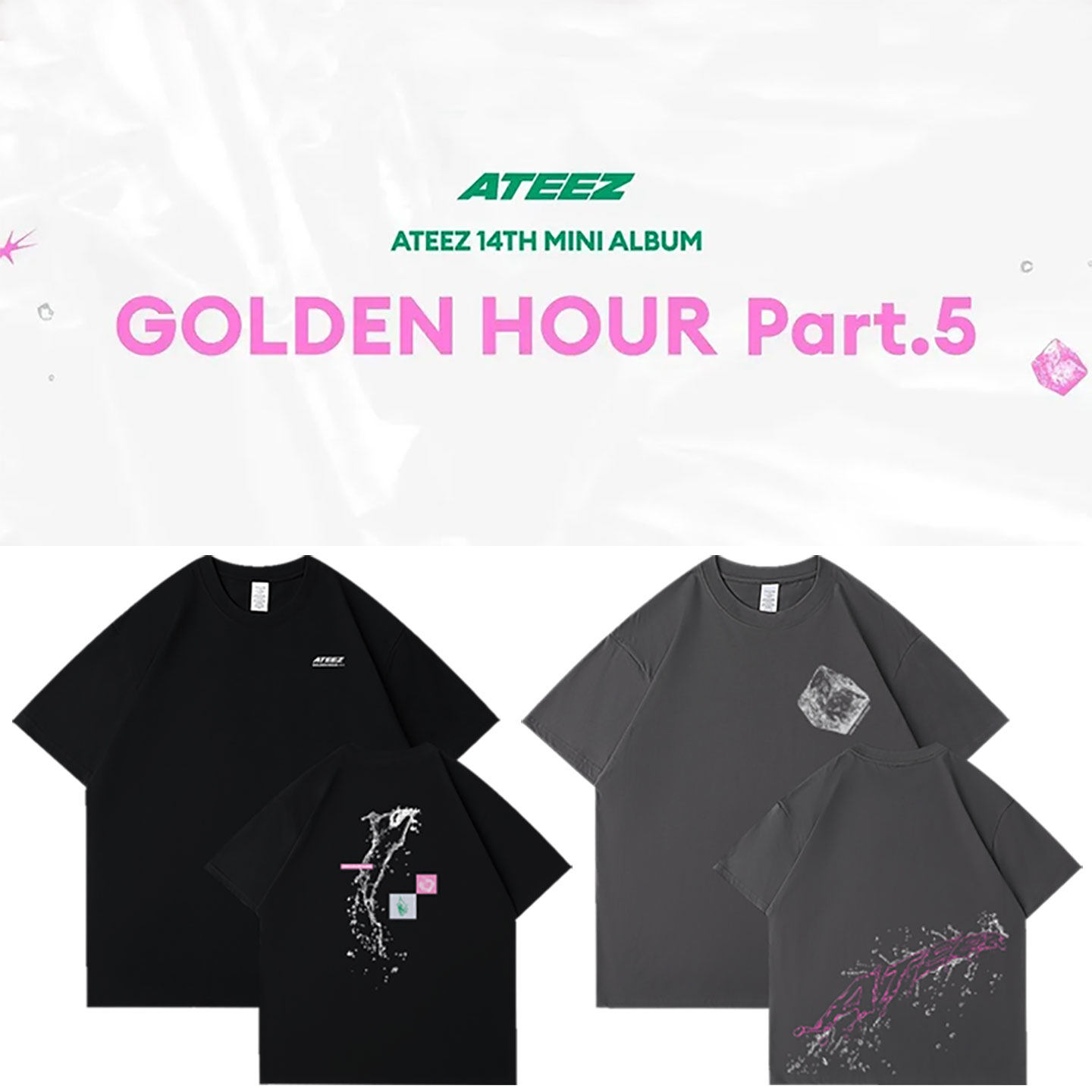 ATEEZ14辑GoldenHourPart5快闪自制周边同款短袖T体恤纯棉上衣服