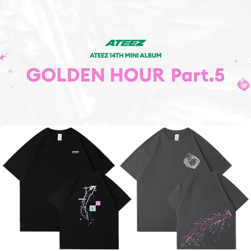 ATEEZ14辑GoldenHourPart5快闪自制周边同款短袖T体恤纯棉上衣服