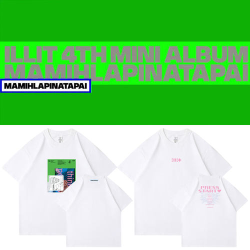 ILLIT专辑MAMIHLAPINATAPAI快闪演唱会日本场周边同款短袖T恤纯棉