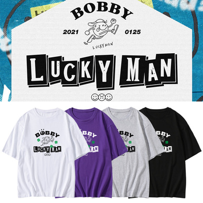 IKON金知元演唱会周边应援同款短袖T恤宽松印花纯棉男女打歌衣服