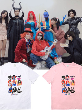 twice组合OnceHALLOWEEN演唱会周边打歌服卡通印花同款短长袖T恤