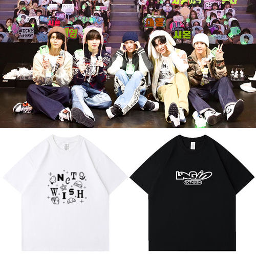 NCT WISH2024亚巡演唱会LOGin周边同款衣服短袖T恤宽松纯棉打底衫