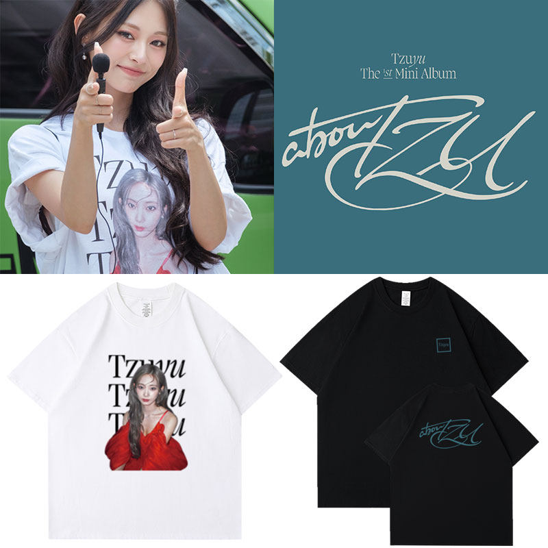 Twice周子瑜abouTZU周边应援同款衣服短袖T恤宽松纯棉印花打底衫