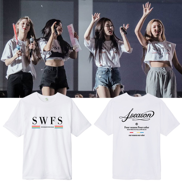 MAMAMOO 4SEASON演唱会周边金容仙玟星丁辉人安慧真同款短袖T恤